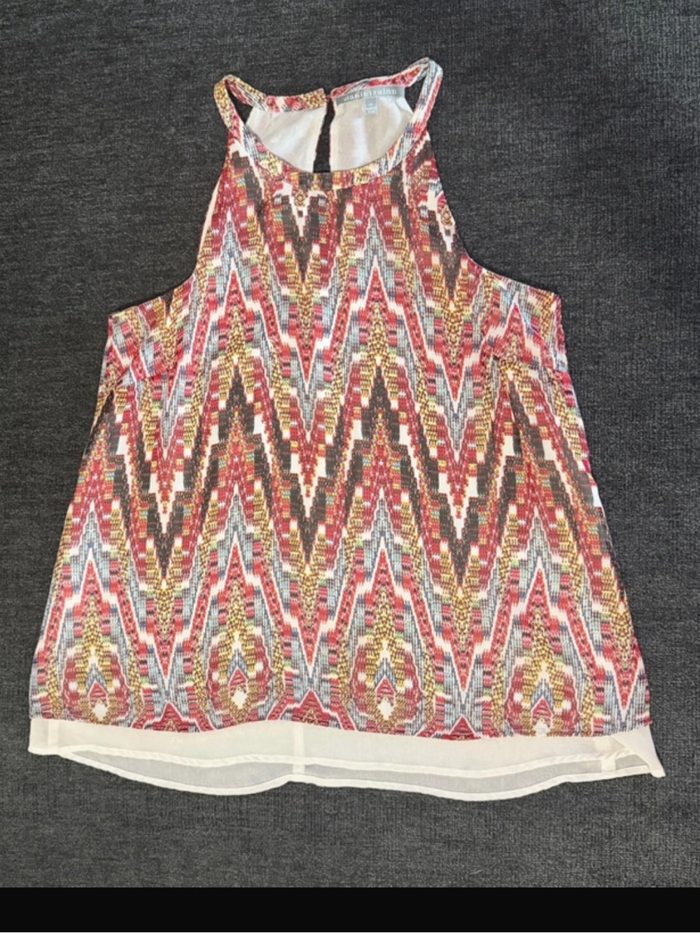 Sleeveless Multicolor Chevron Print Tank Top